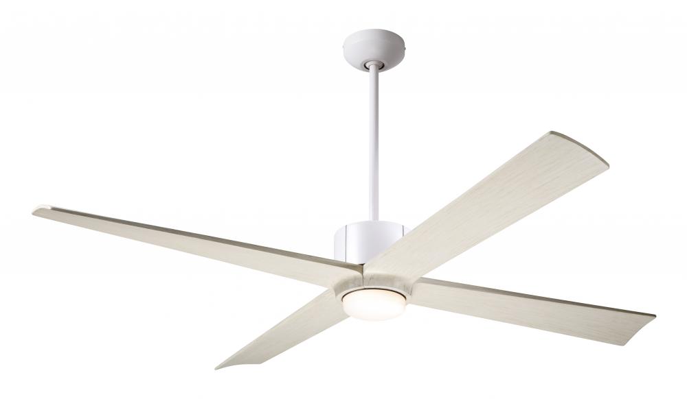 Nouveau DC Fan; Matte White Finish w/ Graphite; 56" Whitewash Blades; 17W LED; Wall Control