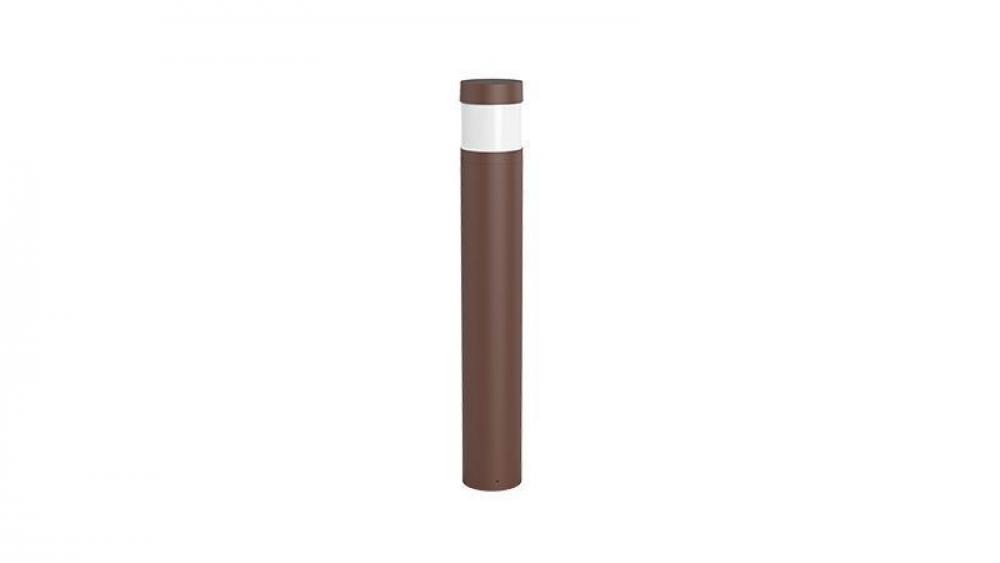 BOLLARD 42in ROUND FLAT TOP ADJ. 12-22W 30/40/50K, BRONZE