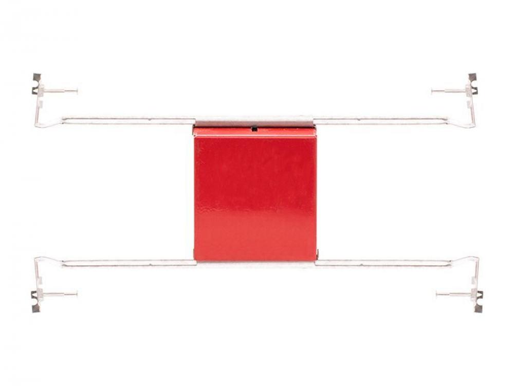4" SQ IC AIRTIGHT FIRE-RATED RED JUNCTION BOX, 2-3/8in DEEP, WITH HANGER BARS (24 pack) (24 pack (24 pack)