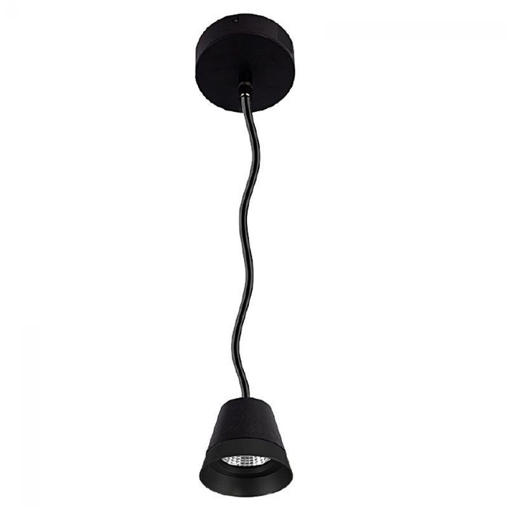 CONE PENDANT 3in DIA. 6FT ADJ. CORD 120-277V 6/9/12W 30/40/50K BK