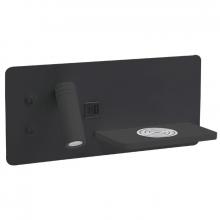 Westgate MFG C3 BRL-SHL-WCH-BK - BEDSIDE READING LIGHT SURF. HORIZ. LEFT-SIDE 3W, 7W NIGHT LIGHT, USB2 USBC WIRELESS CHARGER, 30K