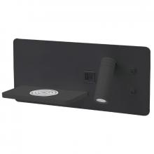 Westgate MFG C3 BRL-SHR-WCH-BK - BEDSIDE READING LIGHT SURF. HORIZ. RIGHT-SIDE 3W, 7W NIGHT LIGHT, USB2 USBC WIRELESS CHARGER, 30K