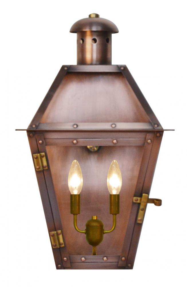 The CopperSmith Arcadia 18" Tall Copper Electric Wall Mount Outdoor Light Lantern Sconce