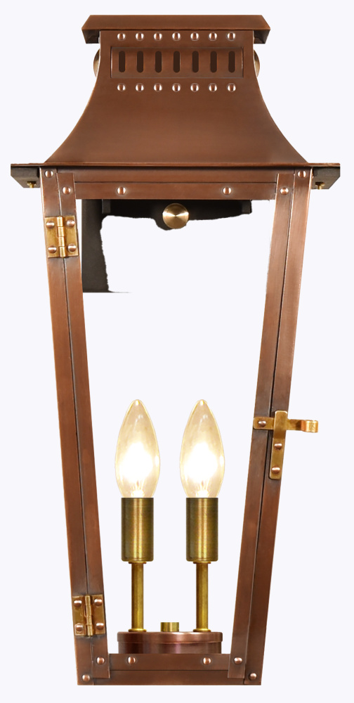 The CopperSmith East Bay 20" Tall Copper Electric Wall Mount Outdoor Light Lantern Sconce