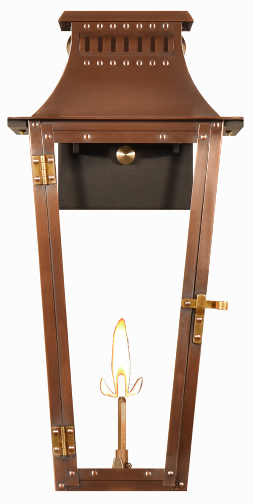 The CopperSmith East Bay 20" Tall Copper Gas Wall Mount Outdoor Light Lantern Sconce