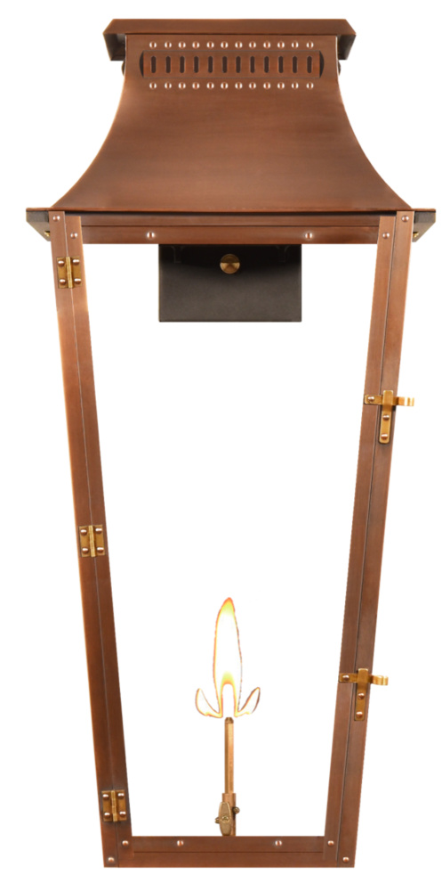 The CopperSmith East Bay 33" Tall Copper Gas Wall Mount Outdoor Light Lantern Sconce