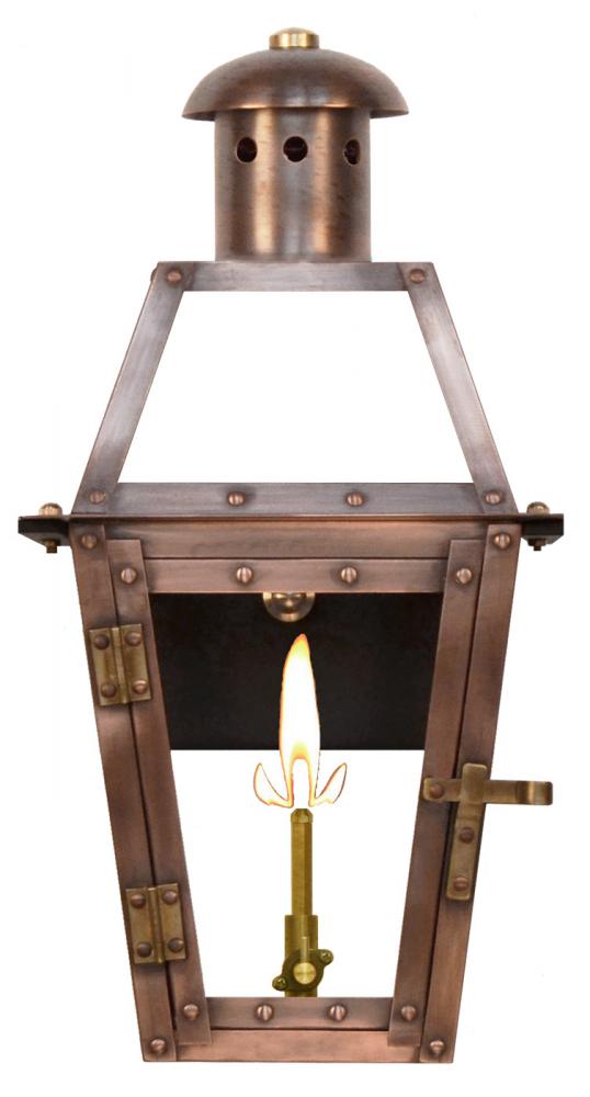 The CopperSmith Georgetown 16" Tall Copper Gas Wall Mount Outdoor Light Lantern Sconce