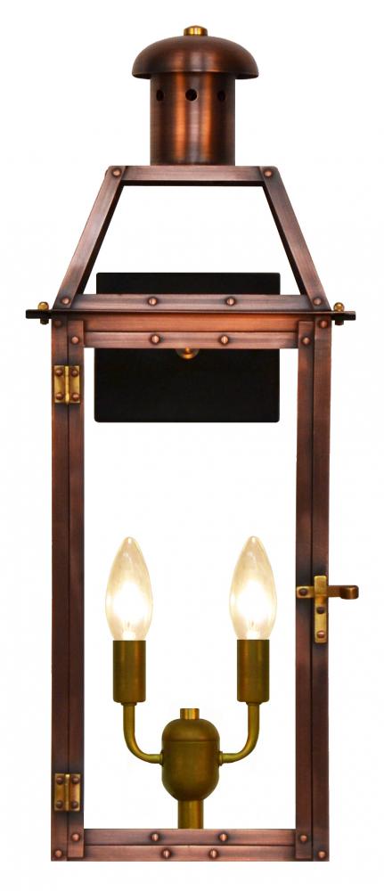 The CopperSmith Oakley 26" Tall Copper Electric Wall Mount Outdoor Light Lantern Sconce