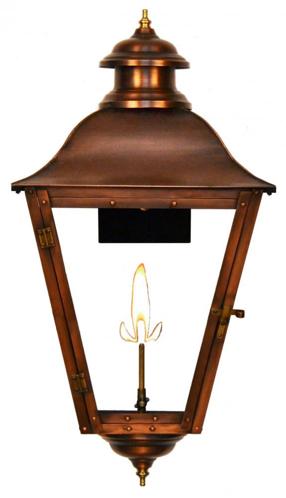 The CopperSmith State Street 24" Tall Copper Gas Wall Mount Outdoor Light Lantern Sconce