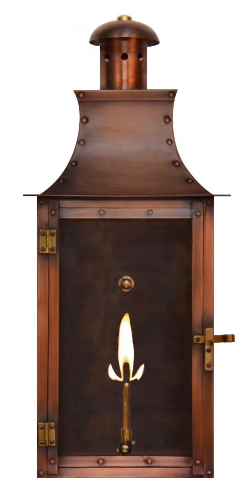 The CopperSmith Terra 23" Tall Copper Gas Wall Mount Outdoor Light Lantern Sconce