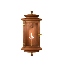 The Coppersmith FTR31G - The CopperSmith Biltmore  Flush Traveler 31" Tall Copper Gas Wall Mount Outdoor LT Lantern