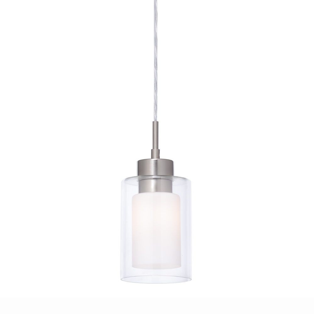 Iris Opal Glass Pendant Light, Brushed Nickel