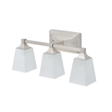 RP Lighting Plus Fans 4909BN-3 - Lexi 3-Light Frosted Glass Shade Vanity, Brushed Nickel