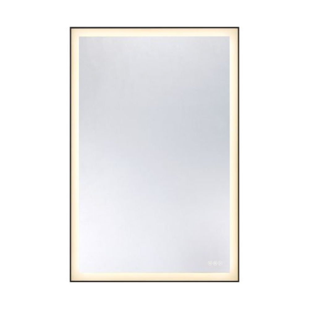 Paulding LED Rectangle Frontlit Mirror with Black Frame