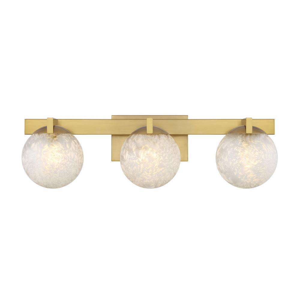 Darien 3-Light Bathroom Vanity Light in Warm Brass