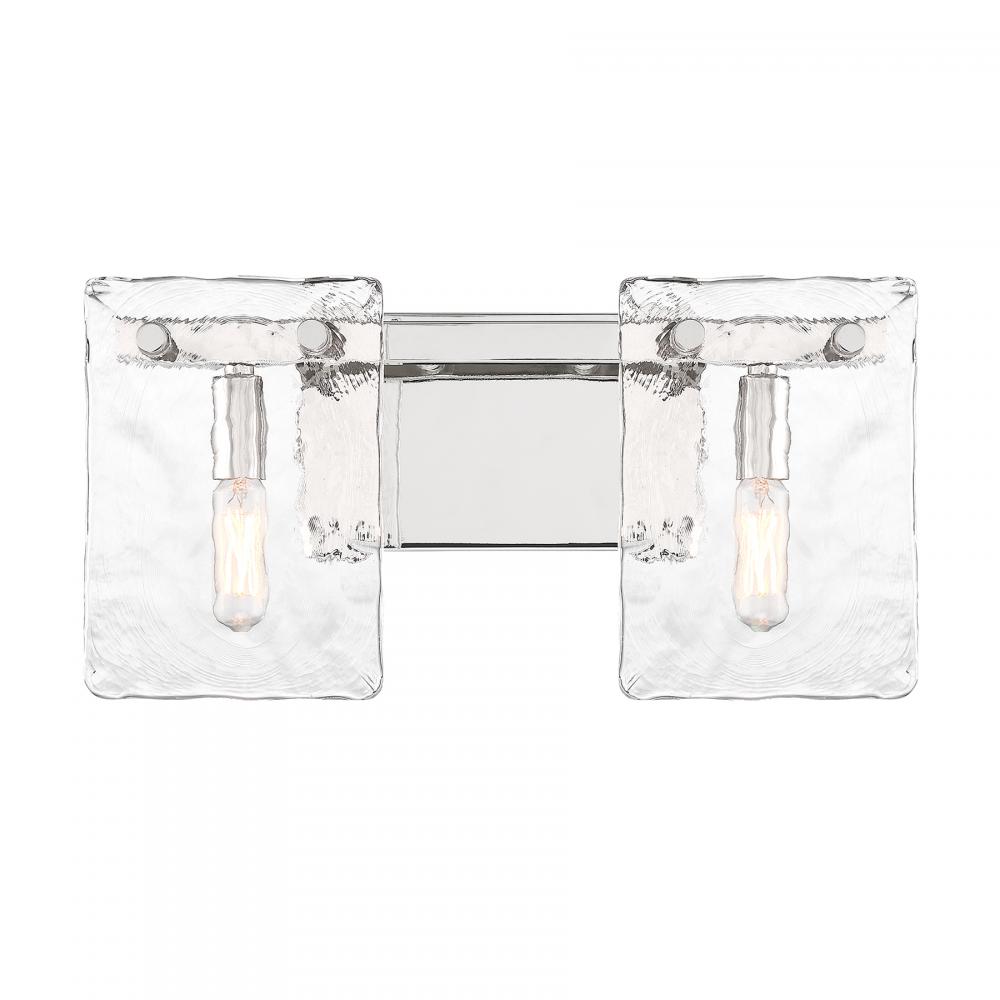 Genry 2-Light Bathroom Vanity Light in Polished Nickel