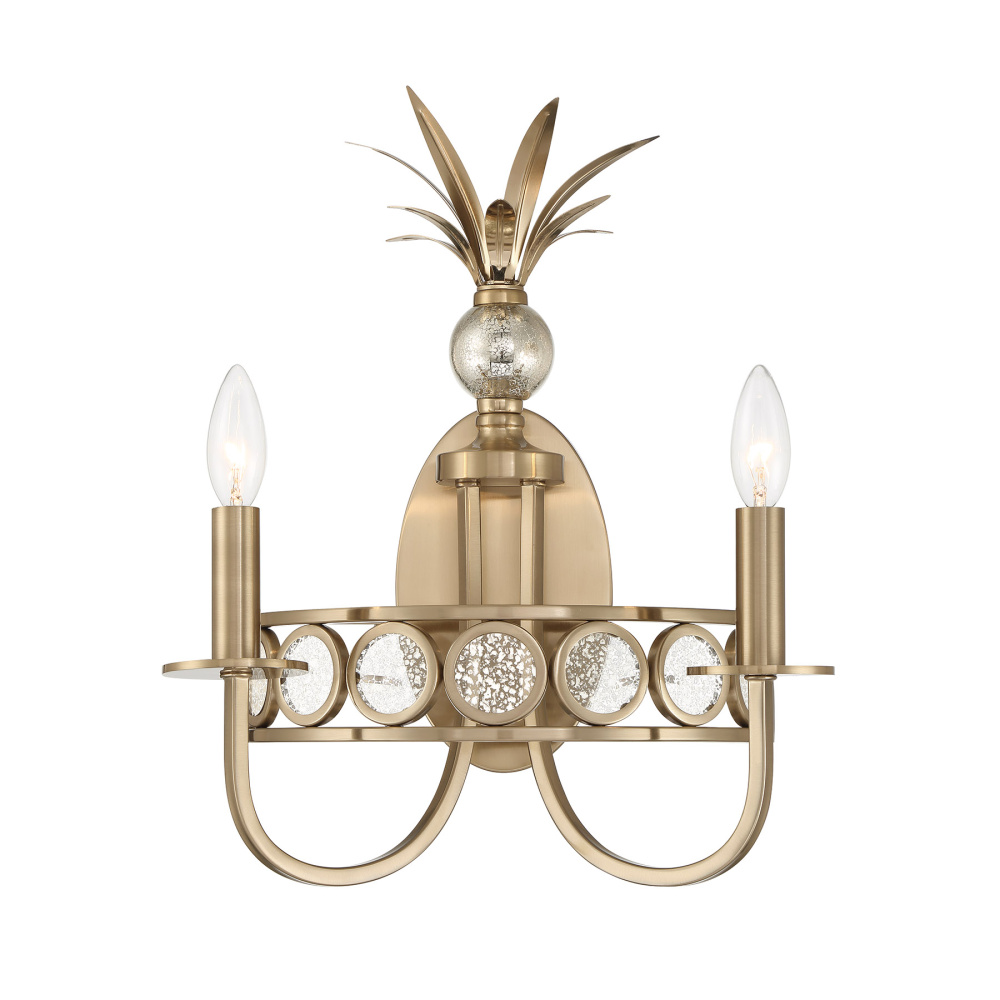 Hearst 2-Light Wall Sconce in Noble Brass