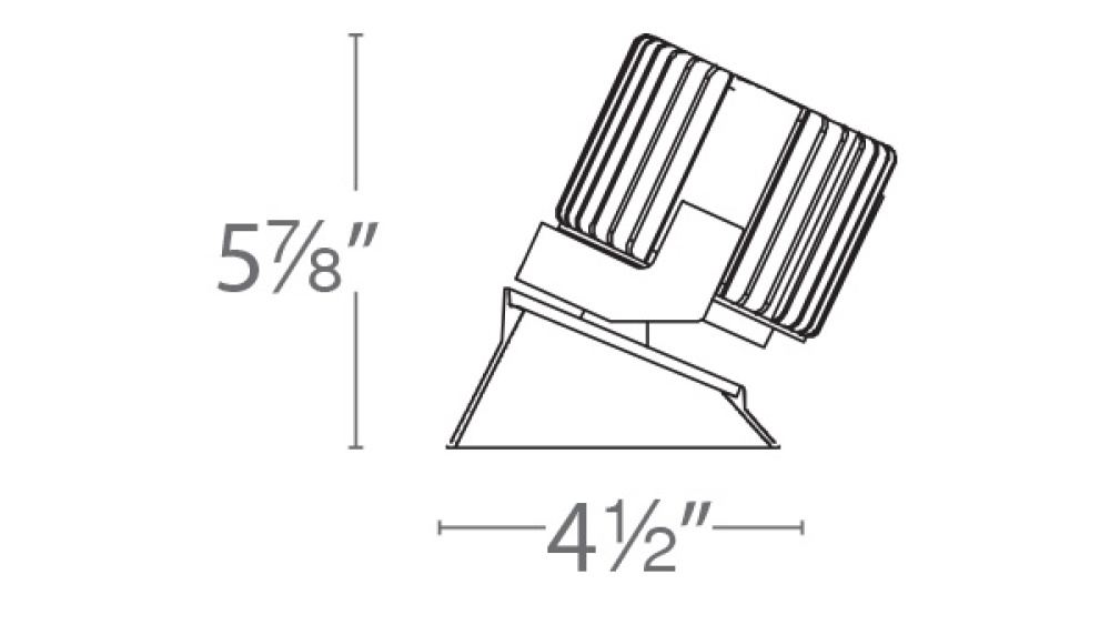 Volta 4.5" Square Invisible Trim with LED Light Engine