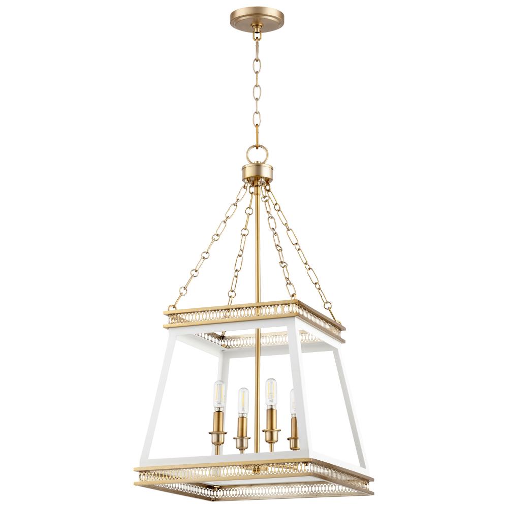 Gerard Pendant | White | Aged Brass
