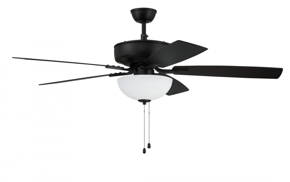 Pro Plus 211 52" 5-Blade Ceiling Fan in Flat Black w/ Flat Black/Grey Wood Blades