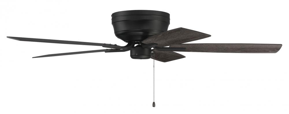 Pro Plus Hugger 52" 5-Blade Ceiling Fan in Flat Black w/ Flat Black/Greywood Blades