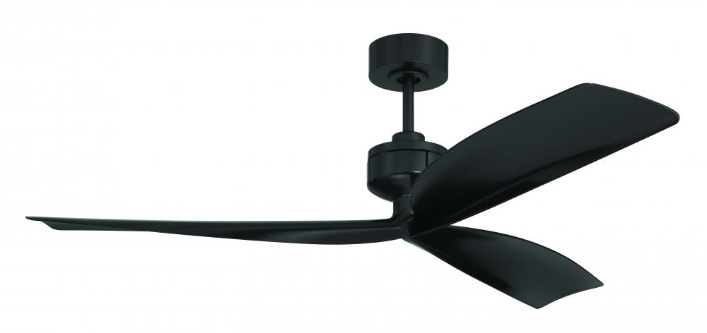 Rafiki 52" 3-Blade Indoor/Outdoor (Damp) Ceiling Fan in Flat Black w/ Flat Black Blades