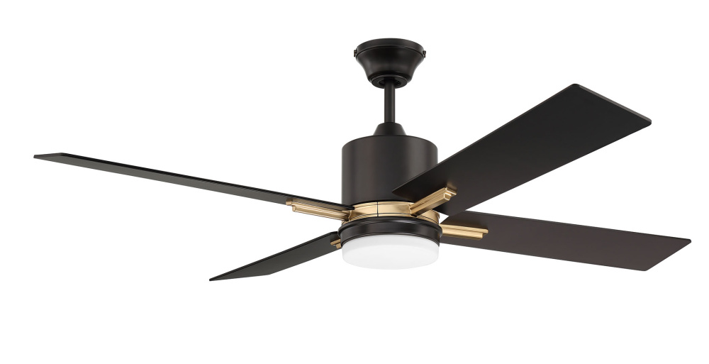 Teana 52" 4-Blade Ceiling Fan in Flat Black/Satin Brass w/ Flat Black/Mesquite Blades