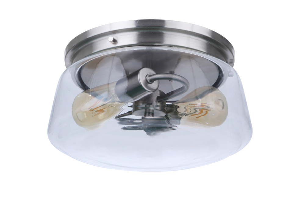 Laclede 2 Light Outdoor Flushmount in Satin Aluminum