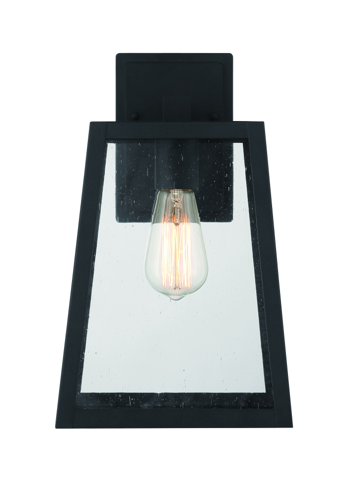Dunn 1 Light Large  Outdoor Wall Lantern in Textured Black