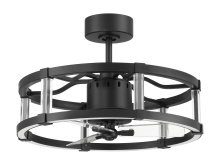 Craftmade ALS24FB3 - Alexis 18" 3-Blade Ceiling Fan in Flat Black w/ Clear Acrylic Blades; Integrated Light Kit