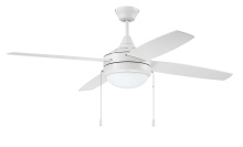 Craftmade EPHA52W4 - Phaze Energy Star 4 52" 4-Blade Ceiling Fan in White w/ White Blades; Integrated Light Kit