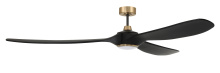 Craftmade EVY72FBSB3-NWF - Envy 72" 3-Blade Ceiling Fan in Flat Black/Satin Brass w/ Flat Black Blades