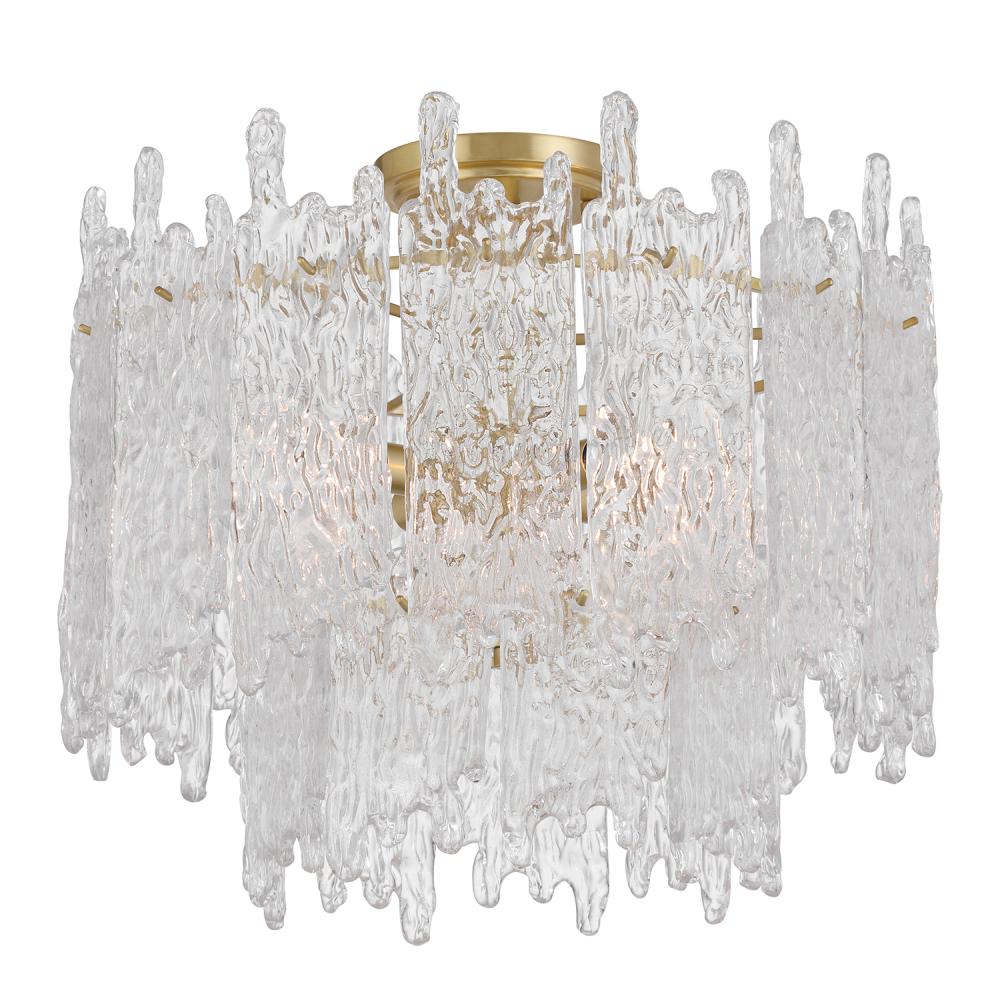 Libby Langdon Ackerly 3 Light Aged Brass Semi Flush Mount