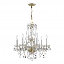 Crystorama 5086-PB-CL-MWP - Traditional Crystal 6 Light Crystal Polished Brass Chandelier