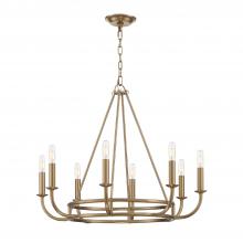 Crystorama BAI-A2108-AG - Bailey 8 Light Aged Brass Chandelier