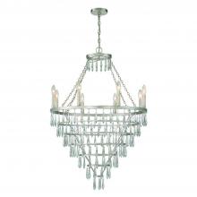 Crystorama LUC-A9068-SA - Lucille 8 Light Antique Silver Chandelier