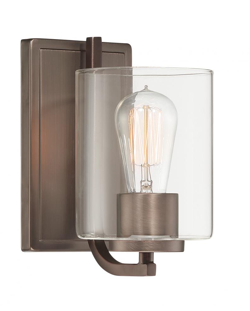Liam Collection - 1 Light - Wall Sconce - 5"W - 8.75"H - Satin Copper Bronze Finish