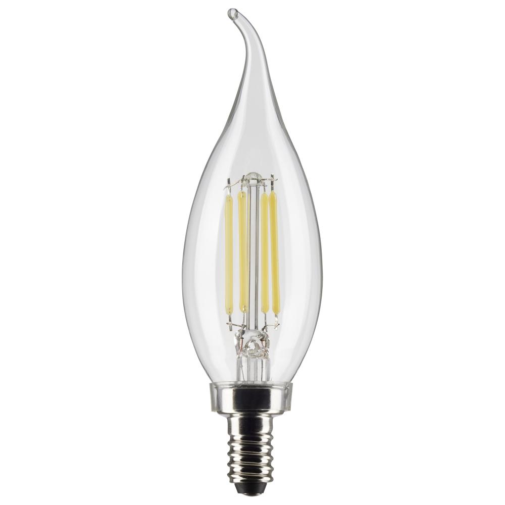 5.5 Watt CA10 LED Filament; Clear; Candelabra base; 90 CRI; 2700K; 120 Volt