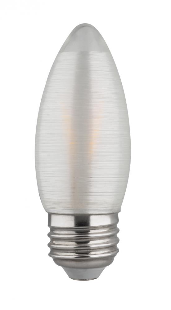 2 Watt C11 LED Filament; Satin Spun; Clear; Medium base; 2700K; 120 Lumens; 120 Volt