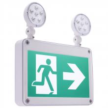 Satco Products Inc. 67/572 - Running Man Green Combo Exit Sign/Emergency Light; 120/347V; 2HR backup; Single/Dual Face; Universal