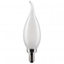 Satco Products Inc. S21844 - 4 Watt CA10 LED Filament; Frosted; Candelabra Base; 3000K; 350 Lumens; 120 Volt; 2-Pack