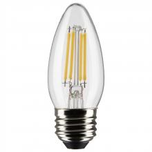 Satco Products Inc. S21881 - 5.5 Watt B11 LED Filament; Clear; Medium Base; 5000K; 120 Volt; 2-Pack