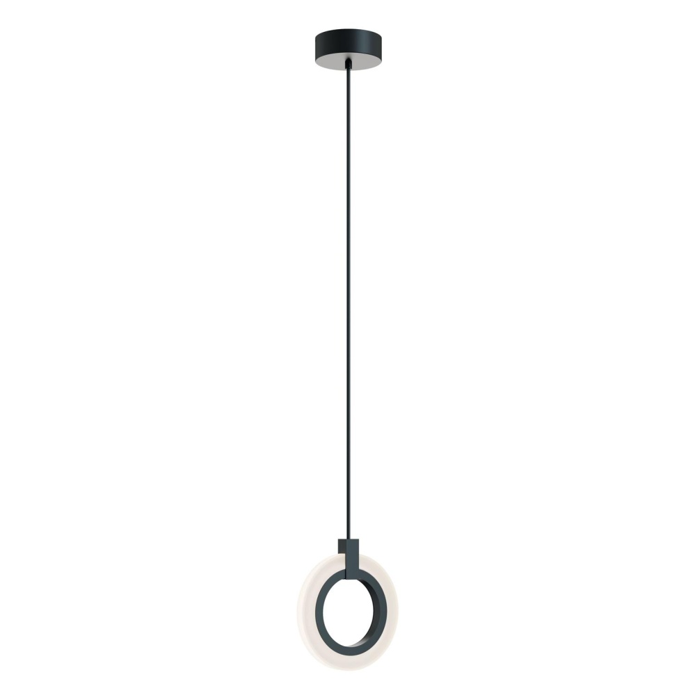Halo 8'' LED Pendant, 120-277V, 18W, 5 CCT, BK