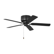 Generation Lighting 5LDH52MBK - Linden 52 Hugger Ceiling Fan in Midnight Black with Midnight Black / American Walnut Reversible