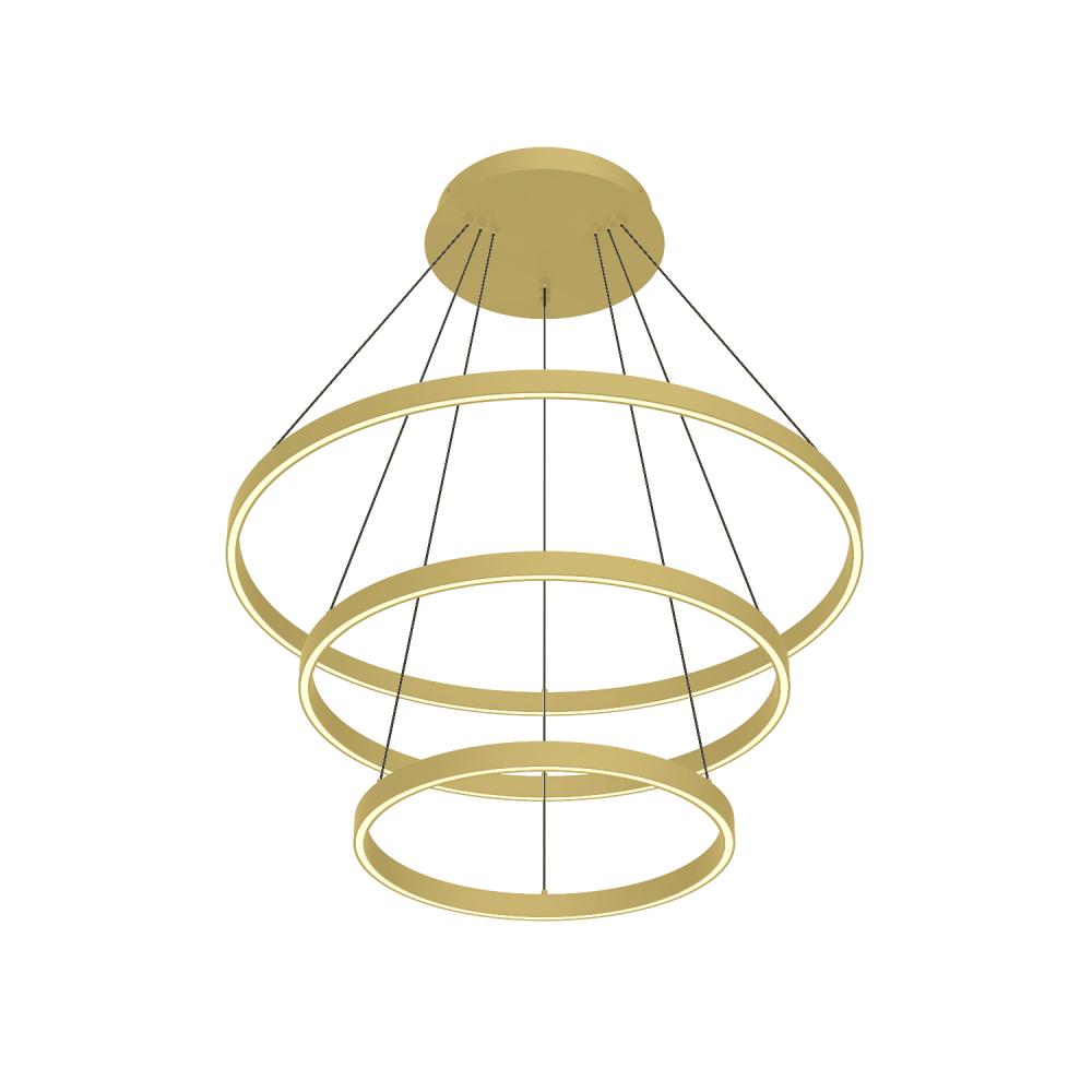 Cerchio 32-in Brushed Gold LED Chandeliers