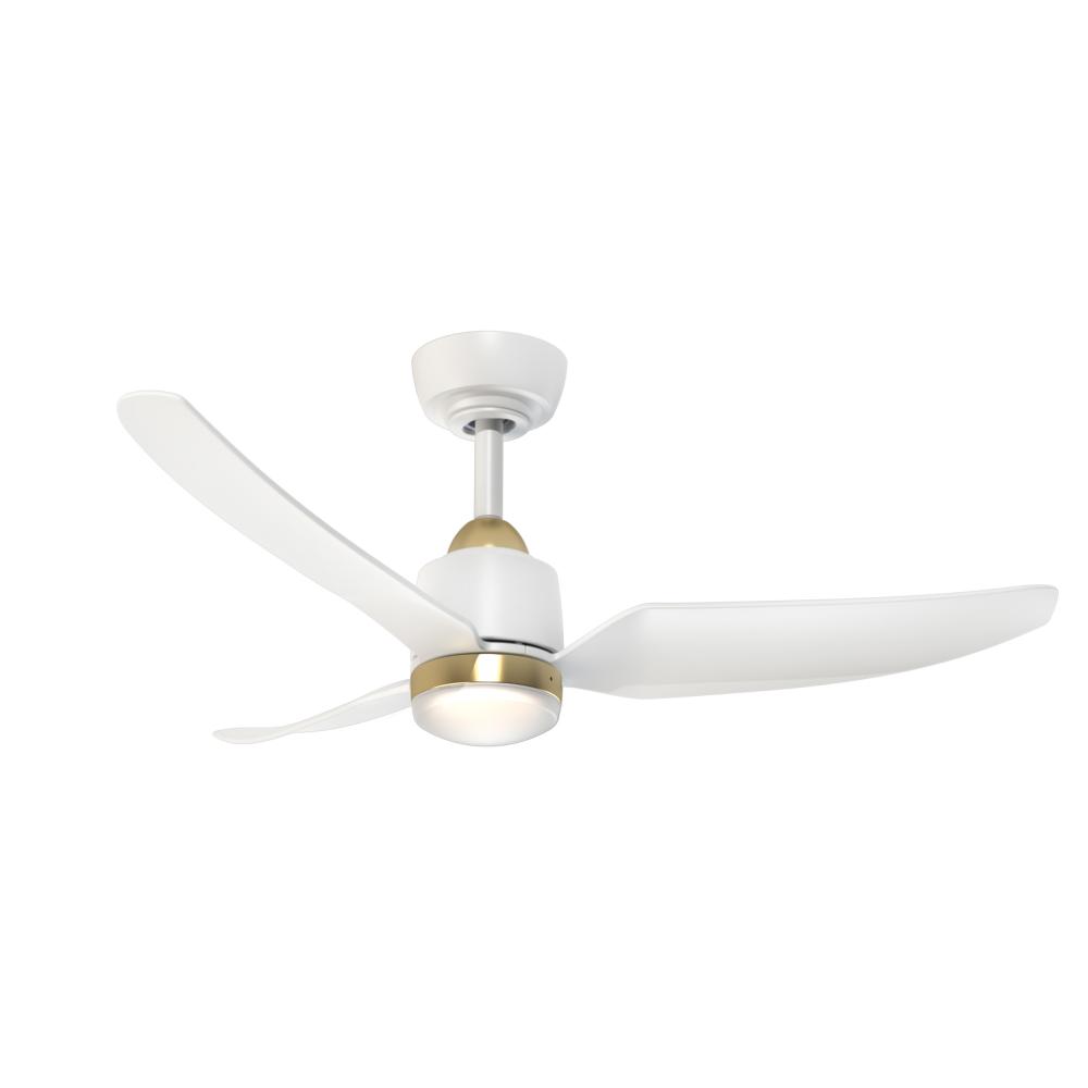 Hugo 42-in Brushed Gold/Matte White with Light Kit Ceiling Fan