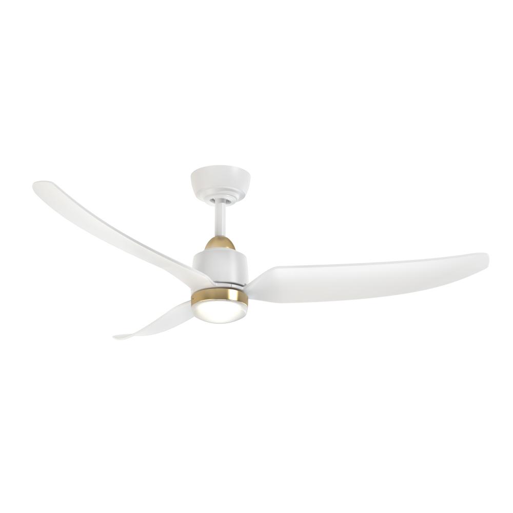 Hugo 52-in Brushed Gold/Matte White with Light Kit Ceiling Fan