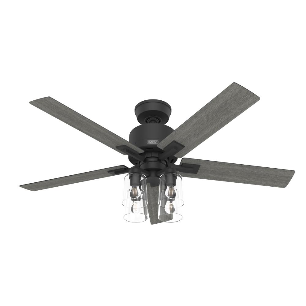 Hunter 52 inch Techne Wi-Fi HunterExpress Matte Black Ceiling Fan with LED Lt Kit