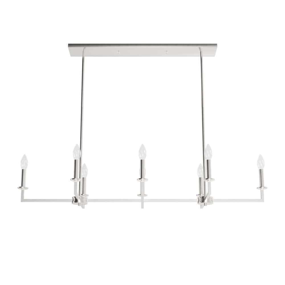 Hunter Bearden Brushed Nickel 8 Light Large Chandelier Ceiling Light Fixture