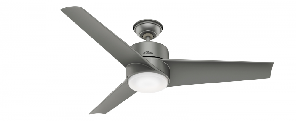 Hunter 54 in Havoc Matte Silver WeatherMax Indoor / Outdoor Ceiling Fan with LED Lt Kit